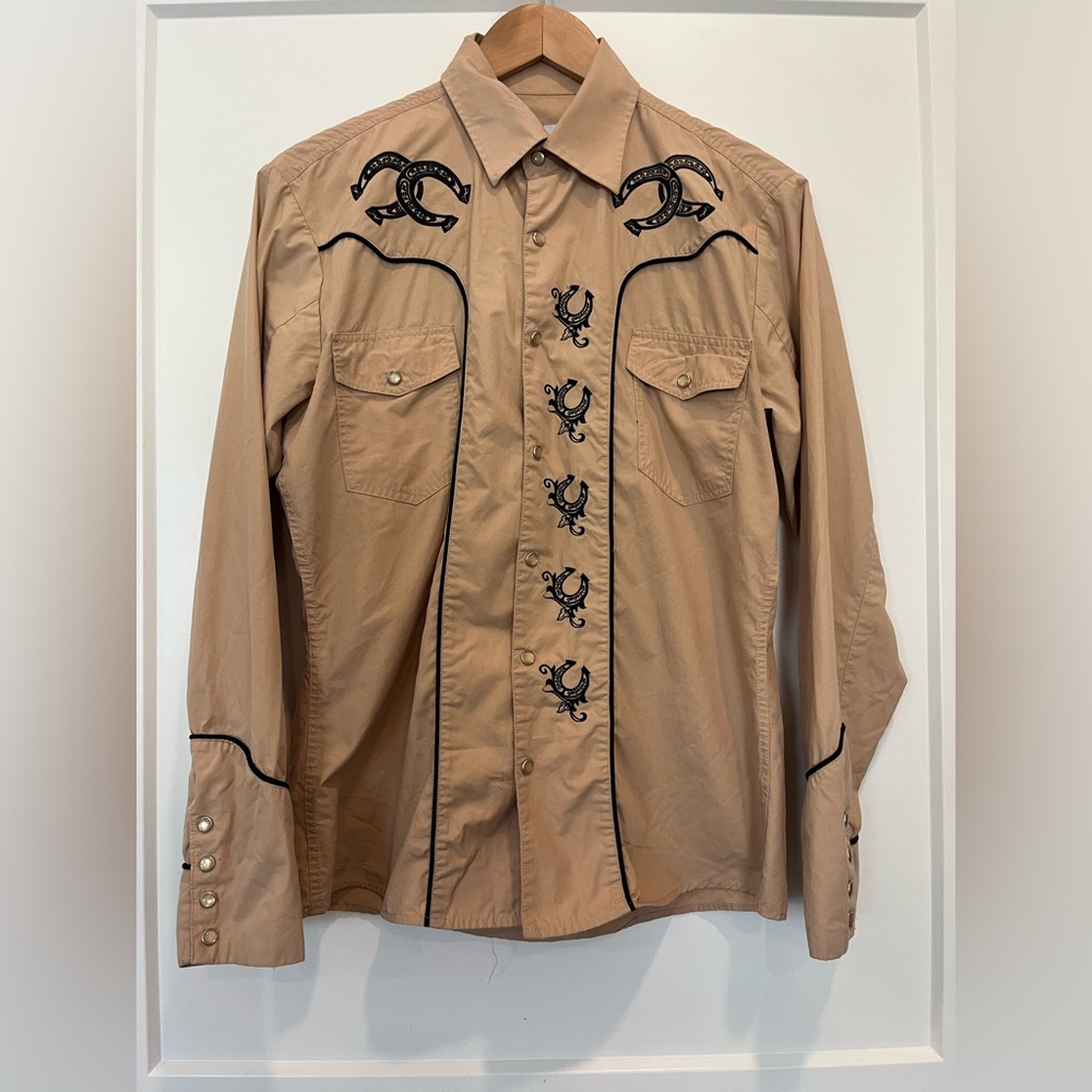 Ace of Diamond Pearl Snap Western Horse Shoes Embroidered Rockabilly Rodeo shirt